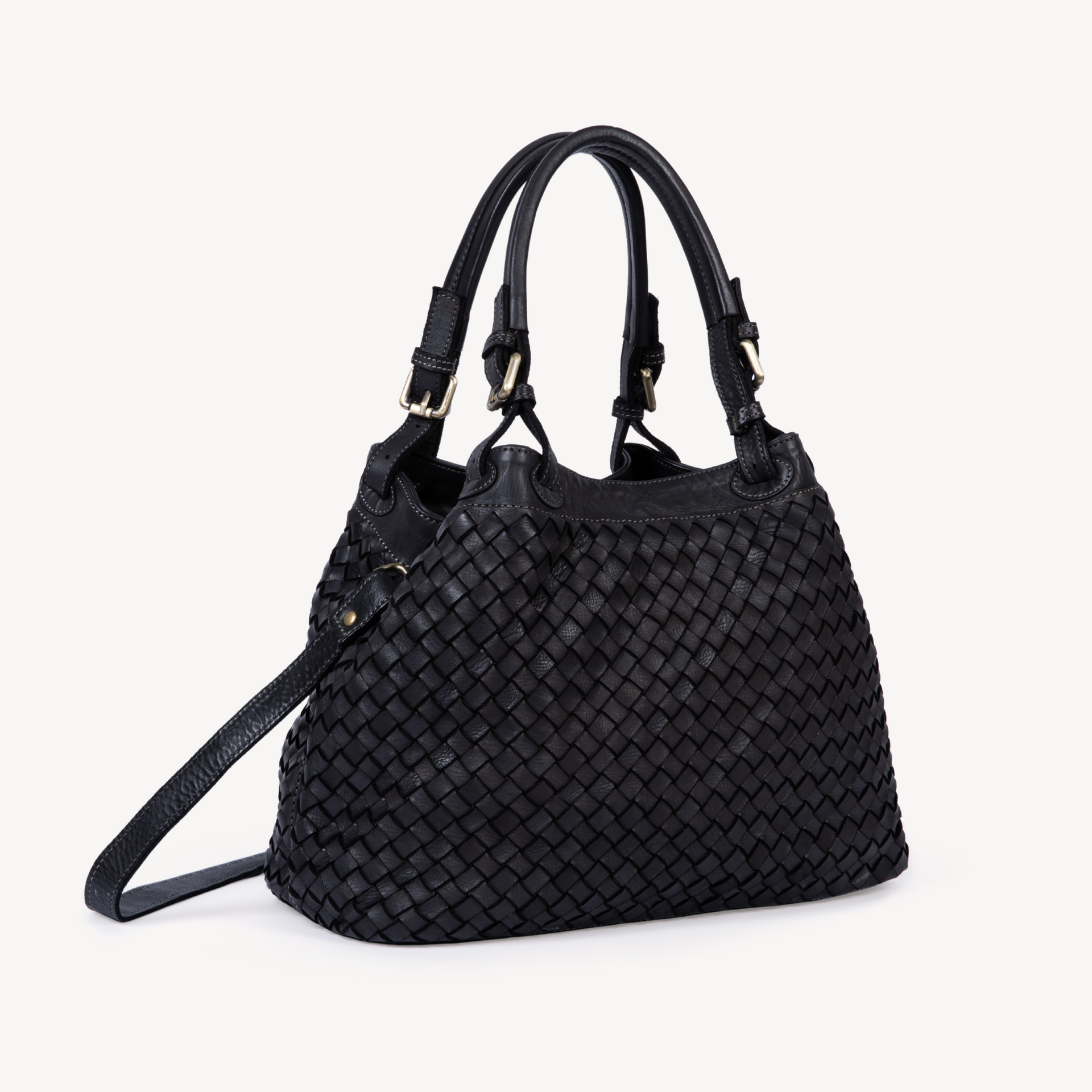 Salerno Woven Handbag Leather