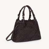 Salerno: Brown Woven Leather Handbag