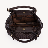 Salerno: Brown Woven Leather Handbag