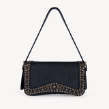 Silvia: Black Studded Leather Cross Body Bag