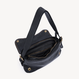 Silvia: Black Studded Leather Cross Body Bag