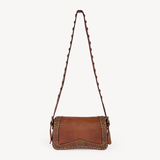 Silvia: Tan Studded Leather Cross Body Bag