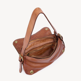 Silvia: Tan Studded Leather Cross Body Bag