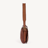 Silvia: Tan Studded Leather Cross Body Bag