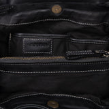 Salerno: Black Woven Leather Handbag