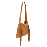 Siena: Tan Suede Fringed Bag