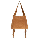 Siena: Tan Suede Fringed Bag