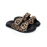 Talia: Leopard Two Bar Sandals