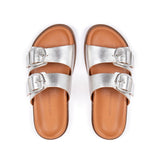 Talia: Silver Two Bar Sandals