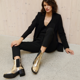 Idaho: Gold Leather Chelsea Boots