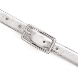 Varenna: Silver Metallic Skinny Belt