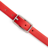 Varenna: Red Leather Skinny Belt