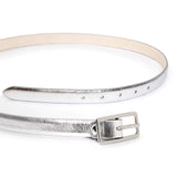 Varenna: Silver Metallic Skinny Belt