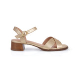 Ada: Gold Metallic Block Heeled Sandals