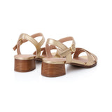 Ada: Gold Metallic Block Heeled Sandals