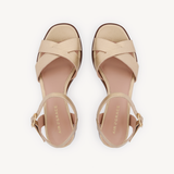 Ada: Gold Metallic Block Heeled Sandals