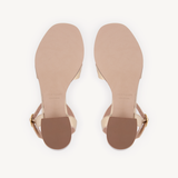 Ada: Gold Metallic Block Heeled Sandals