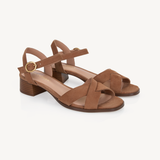 Ada: Tan Suede Block Heeled Sandals