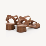 Ada: Tan Suede Block Heeled Sandals