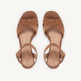 Ada: Tan Suede Block Heeled Sandals