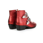Air & Grace Starlight Red Metallic Leather Ankle Boots: Pre-Order For Dispatch W/c 11Th March