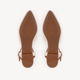 Anais: Gold Leather Pointed T-Bar Flats - Pre-Order (Dispatch w/c 06/10)