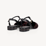 Anais: Leopard & Black Pointed T-Bar Flats