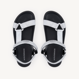 Cleo: Silver Crackle Leather Sandals