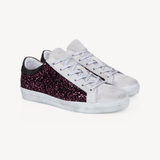 Cru Vintage: Burgundy Glitter Trainers
