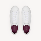 Cru Signature: White Tumbled Leather Trainers