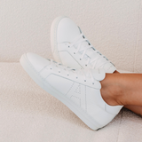 Cru Signature: White Tumbled Leather Trainers