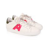 Cru Signature: Off White, Neon Pink & Khaki Trainers - Pre-Order (Dispatch w/c 24/03)