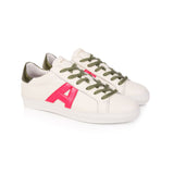 Cru Signature: Off White, Neon Pink & Khaki Trainers - Pre-Order (Dispatch w/c 24/03)