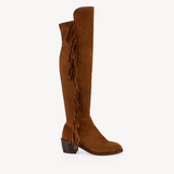 Dakota: Tan Suede Fringe Over the Knee Boots - Coming Soon