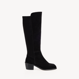 Delilah: Black Suede Knee High Boots - Coming Soon