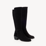 Delilah: Black Suede Knee High Boots - Coming Soon