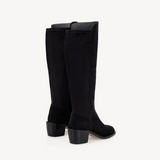 Delilah: Black Suede Knee High Boots - Coming Soon