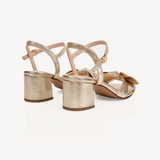 Dancing Queen: Gold Metallic Block Heel Sandals