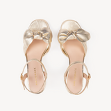 Dancing Queen: Gold Metallic Block Heel Sandals