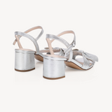 Dancing Queen: Silver Block Heel Sandals