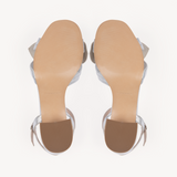 Dancing Queen: Silver Block Heel Sandals
