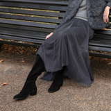 Delilah: Black Suede Knee High Boots - Coming Soon