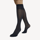 Doris Dots Knee-High Tights: Black