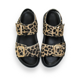 Gala: Leopard Two Bar Back Strap Sandals