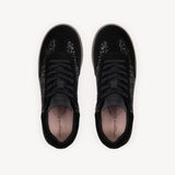 Isla: Black Glitter & Suede Trainers - Coming Soon