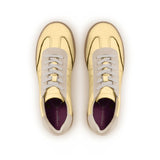 Isla: Gold Metallic Leather & Suede Trainers