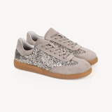 Isla: Multi Silver Glitter & Suede Trainers
