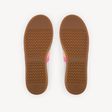 Isla: Off White & Neon Stripe Leather & Suede Trainers
