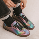 Isla: Ombre Metallic Leather Trainers