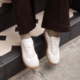 Isla: Off White, Silver & Gold Leather & Suede Trainers